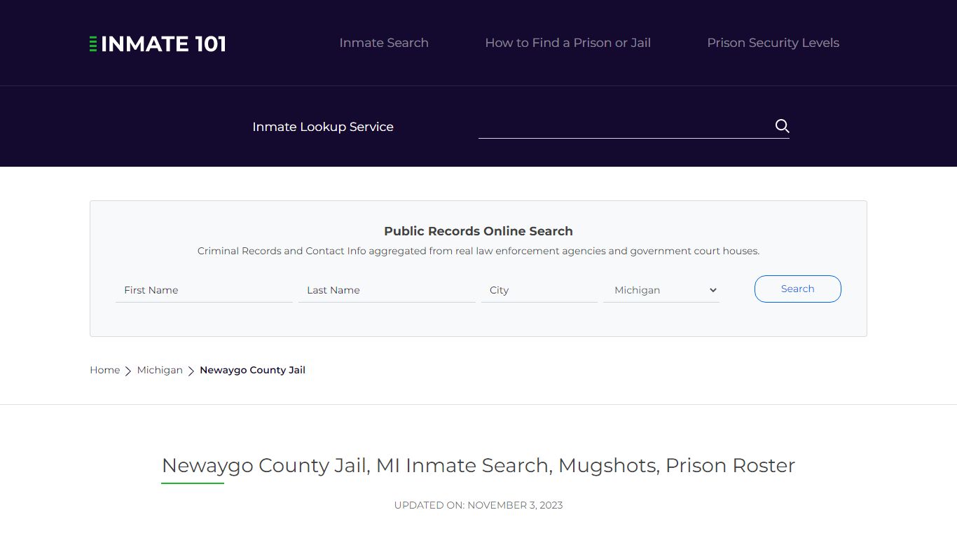 Newaygo County Jail, MI Inmate Search, Mugshots, Prison Roster